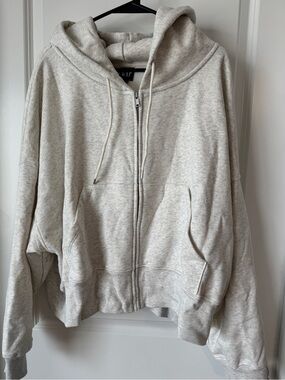 GAP Oatmeal Heather Full-Zip Hoodie